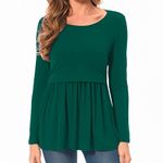 Bearsland Women’s Nursing Top Long Sleeve Scoop Neck Nursing Shirt Breastfeeding Shirts, Dark Green,XXL