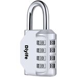 Combination Padlock, Diyife 4 Digit Locker Lock Weatherproof Lock Outdoor Combination Lock for School Gym Locker,Toolbox, Fence, Hasp, Cabinet (Silver)