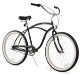 Firmstrong Urban Man Three Speed Beach Cruiser Bicycle, 26", Matte Black