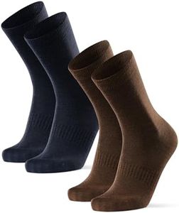 DANISH ENDURANCE Chaussettes de Randonnée de Doublure en Laine Mérinos, Chaussettes Anti-ampoules, Thermiques, Eespirantes, pour Hommes et Femmes, Lot de 2, Multicoleurs (1x Bleu, 1x Marron), 35-38