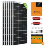 ECO-WORTHY 1000W 24V Solar Power System 4kWh/Day with Battery and Hybrid Solar Inverter for Home Shed RV: 6pcs 170W Solar Panels+ 2pcs 100Ah Lithium Batteries+ 3000W 24V Hybrid Inverter