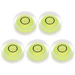 HARFINGTON 5pcs Round Bubble Level 15x6mm Mini Circular Bullseye Spirit Levels for Leveling Camera Tripod Telescope Workshop Turntable Pictures Frame, Lime