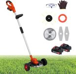 1280W Strimmer Cordless, 21V 9inch Battery Strimmer, 2 in 1 Electric Weed Eater, Cordless Garden Strimmer, Cordless Grass Trimmer, Electric String Trimmer Lawn Edger Tool for Garden