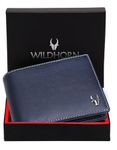 WildHorn Rfid Protected Leather Wallet For Men, Navy Blue