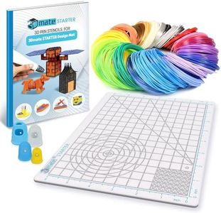 3Dmate Pen Filament with Silicon Design Mat and Compatible Stencils Book 12 Templates - 1.75mm PLA Plastic Refills 360 Feet of Assorted for 3D Drawing Doodling (3DM-05-w-Stencils-Mat)