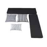 Linon Black 2 Piece Cushion Set with 3 Coordinating Accent Pillows Fits Harris Nook Collection 5 Count