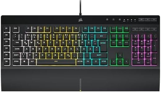CORSAIR K55 RGB PRO Kabelgebundene Membrantastatur - IP42 staub- Und Spritzwassergeschützt - 6 Makro-Tasten Mit Elgato-Integration - iCUE-Kompatibel - QWERTZ DE - PC, Mac, Xbox - Schwarz