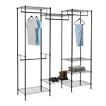 Amazon Basics Metal Hanging Storage Organizer Rack Wardrobe with Shelves, 70''L x18'W x 76''H