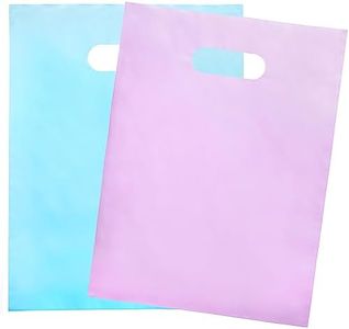 200 Pastel Pink & Pastel Blue Bags for Small Business 100 Pastel Pink and 100 Pastel Blue 1.5Mil 9"x12" Merchandise Bags Thick Glossy Retail Bags and Shopping Bags For Small Business with Handles