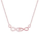 GIVA 925 Silver Rosegold Double Infinity Love Necklace| Gifts for Girlfriend,Pendant to Gift Women & Girls | With Certificate of Authenticity and 925 Stamp | 6 Month Warranty*