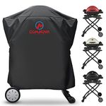 Comnova Grill Cover for Weber Q Series Grill on Cart - 7113 BBQ Cover for Weber Q2000/Q200/Q1000/Q100 with Portable Stand, Heavy Duty & Waterproof BBQ Cover for Weber Q2200, 2400, 1200, 1400 and More