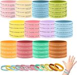 120 Pieces Colored Rubber Bracelets Bulk Silicone Wristbands Unisex Stretch Wrist Bands Inspirational Silicone Rubber Wristbands Christmas Gifts for Kids Teens Girls Boys, 2.2 Inch, 2 5 inch, Rubber