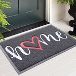 Colorxy “Home” Door Mat, Dirt Trapper Doormats Non-Slip Low Profile Durable Door Mat for Outdoor, Indoor, Entrance, Patio, Front Back Door, 30" x 17.5", Grey