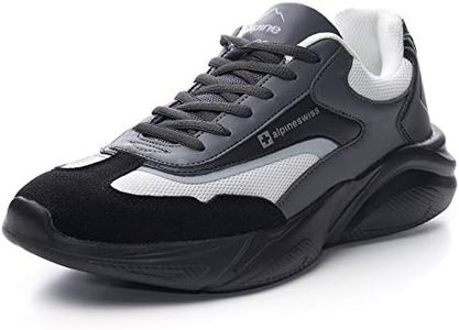 Alpine Swiss Stuart Mens Chunky Fashion Sneakers, Black Gray, 11