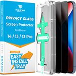 Power Theory Privacy Screen Protector for iPhone 13 Pro/iPhone 13 Tempered Glass [2-Pack] Anti-Spy protection with Easy Install Kit [Case Friendly][6.1 Inch]