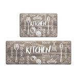 HEBE Anti Fatigue Kitchen Rug Sets 2 Piece Waterproof Non Slip Kitchen Floor Mats Comfort Heavy Duty Standing Mats PVC Foam Cushioned Farmhouse Chef Mats 17.3"x48"+17.3"x28"