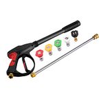 Stone Banks Professional Pressure Washer Jet Wash Gun and Lance,Pressure Washer Gun 4000 Psi with 5 Jet Nozzles for Cleaning the Car, Mechanical Equipment, Floors, Walls, Windows