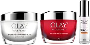 Olay Luminous Vitamin C Super Serum,30 ml & Olay Day Cream Regenerist Microsculpting Moisturiser (NON SPF), 50g & Olay Day Cream Regenerist Collagen Boost SPF 15, 50g