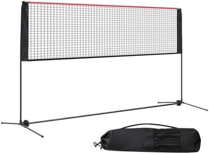 NEWBULIG Portable Badminton Net Set, 10FT/14FT/17FT Wide, Adjustable Height Multi Sport Net for Pickleball, Tennis, Volleyball, Soccer Tennis, Indoor Outdoor with Carry Bag, Easy Setup for Backyard