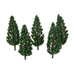 Yetaha 50PCS Model Trees, Trains Scenery DIY Pine Plastic Model Green Trees for OO HO Scale railroad Landscape Architecture Scenes, 80mm/3.15"