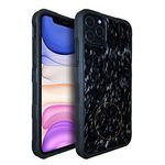 Molzar Tire Series iPhone 11 Case with Real Forged Carbon Fiber, Built-in Metal Plate for Magnetic Mount, Support Wireless Charging, Compatible with iPhone 11, Black/Forged