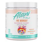 Alani Nu Pre Workout Supplement Powder for Energy, Endurance & Pump Sugar Free Formulated with Amino Acids Like L-Theanine to Prevent Crashing Rainbow Candy, 30 Servings