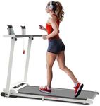 Advwin Walking Pad Treadmill, Home Electric Treadmill with 2.0HP Motor | iPad Stand | Bluetooth Speaker | APP Control | LCD Display, White