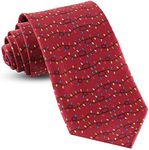 John William Clothing Christmas Ties For Men: Festive Holiday Neck Ties For Men Lights - Red