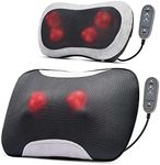 Renpho 1 Set 2 PCS Massagers for Back and Neck, Back Massagers for Pain with Remote, Shiatsu Back Neck and Shoulder Massager, Massage Pillows for Neck and Back, Electric Back Massager for Office, Home