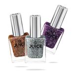 JUICE Quick-Dry, Long Lasting, Chip Resistant, Nail Polish For Women's, Gel Finish, High Gloss, F&D Approved Colors & Pigments Nail Kit, 3 In 1 Combo 10 (180 Ml)