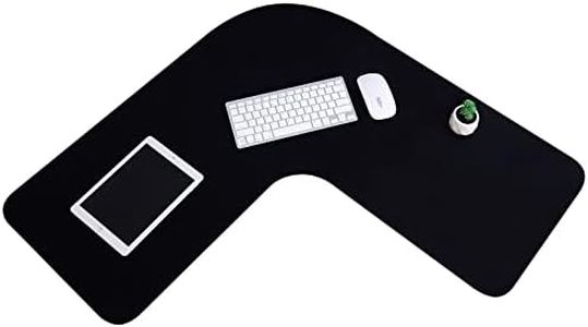 Amylove L Shaped Mouse Pad Corner Desk Pad Waterproof Mouse Pad, Large Rubber Corner Mouse Pad for Office Home l Shaped Desk Gaming Setup Computer Protection Supplies, 36.2 Inches (Black)