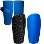 Kids Shin Pads Football Shin Guards with Avoid Slip Out Insert Pocket Calf Sleeves for Boys Grils Age 5-12 Youth Adults Soccer Protective Equipment (Blue, Large)