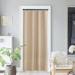 NICETOWN Sliding Door Curtain 80 Inch Length, Privacy Blackout Thermal Insulated French Door Curtain for Bedroom Window Bathroom Door Front Interior Door, 54x80 Long, 1 Panel, Biscotti Beige