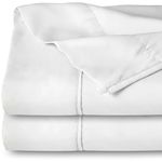 Yorkshire Bedding Flat Sheet King Size 100% Egyptian Cotton 200 Thread Count Hotel Quality 2 Pack White Bed Sheets