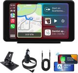 plimpton 2025 Upgraded Portable Carplay Android Auto Screen for Car, 7 Inch IPS Touch Screen for iOS Wireless Car Play Driveplay Multimedia Player with Voice Control, BT, Mirror Link for All Vehicle