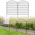 Thealyn Garden Fence 5 Panels 32in (H) x 11.5ft (L) Outdoor Rustproof Metal Dog Pet Fence Animal Barrier, Garden Fencing Panel Border for Yard Patio Flower Bed