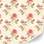 TexturKontor 3 Sheets Self-Adhesive Wallpaper for Dollhouses Scale 1:12 Modern Wallpaper Art Deco Wallpaper Artdeco Wallpaper (Sepia Roses), 00003