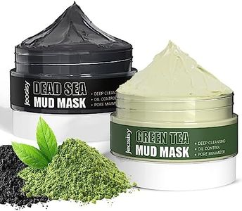 2 Pack Facial Mask for Skin Care -Dead Sea Clay Mask,Green Tea Mud Mask,Moisturizing & Hydrating,Face Mask for Purifying Pore,Facial Clay Mask Great Gifts Sets for Women and Men -2.8Oz*2