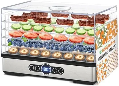 Konfintos Food Dehydrator for Jerky, 5 BPA-Free Trays 400W Small Dehydrator Machine for Meat, Fruits, Mushroom, Herbs, Dog Treats, Digital Adjustable Timer & Temperature Control, Recipes Book included