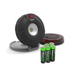 Nebo 6391 Twin Pucks 160 Lumen Task Light/Emergency Beacon Magnetic Worklight with 5 X EdisonBright AAA Alkaline Batteries Bundle