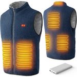 LABEWVI Fleece Heated Vest for Men with Battery Pack Included, Lightweight Electric Men's Heated Vest, USB Rechargeable