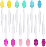12pcs Lip Scrub Brush, BetterJonny Silicone Exfoliating Lip Brush, Double-Sided Lip Scrub Brush, Soft Cleaning Lip Scrub Exfoliator Beauty Tool for Smoother Skin and Lip Multicolored