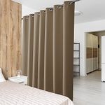 PONY DANCE Window Treatment Curtain - Screen Partition Blackout Curtain Drapes Hotel Space Thermal Privacy Protected Rental House Vertical Door Draperies, 1 Panel, 100" x 84", Cappuccino