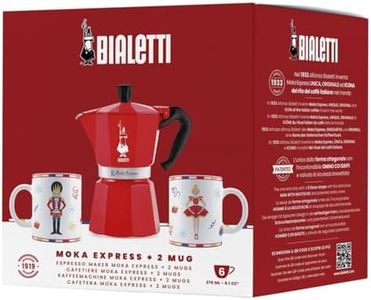 Bialetti Moka Express Iconic Italian Stovetop Espresso Maker (Red, 6 Cups Bundle)