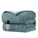 Heated Blanket Electric Blanket Throw 50''X60''-Heating Blanket with 6 Heat Settings-2-10 Hours Auto Off,ETL Certified,Machine Washable (Green)