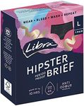 Libra Hipster Period Proof Brief, Reusable Underwear, Black, Large