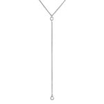 Pearl Drop Lariat Dainty Y Necklace for Women Silver, 16" to 18" adjustable length (Silver, Pearl Lariat)