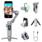 Smartphone 3Axis Gimbal Handheld Stabilizer: w/Wireless Charging OLED Display LED Light Focus Wheel Stabilizer for iPhone 14 Pro Max AOCHUAN Smart X Pro