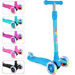 BELEEV A2 Scooters for Kids 3 Wheel Kick Scooter for Toddlers Girls & Boys, Scooter with 3 Adjustable Height, LED Light Up Wheels for Children from 3 to 12 Years Old