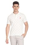 U.S. Polo Assn. Men's Phulkari Slim Fit T-Shirt (USTSH1449_White
